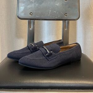 14th&Union Navy Loafers with Silver Buckle